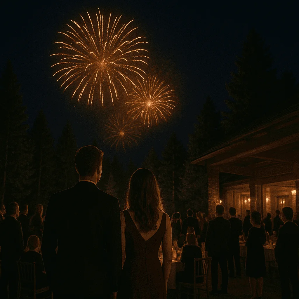 Fuochi d’artificio durante il Capodanno in Sila Piccola